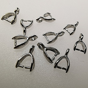 Small Bails Silver Plated with Fixed Loop (6pcs)